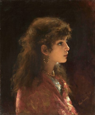 Young Girl in Profile by Alexei Harlamov